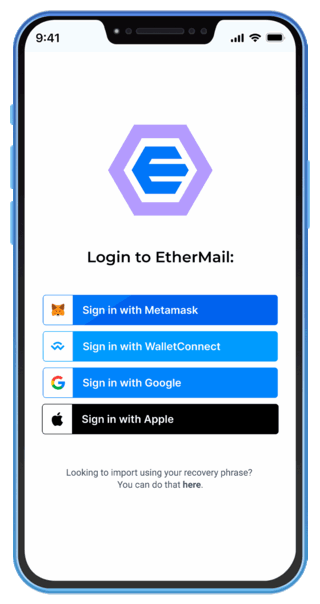 Visual showing the integration between EtherMail and Telegram